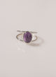 ANILLO DOBLE ARGOLLA AMATISTA PLATA