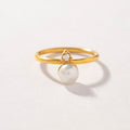 ANILLO PERLA Y MOISSANITA BAÑO EN ORO