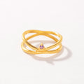 ANILLO CRUZ CON PIEDRA BAÑO EN ORO PRE-ORDEN