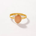 Anillo piedra lunar peach baño en oro