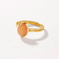 Anillo piedra lunar peach baño en oro