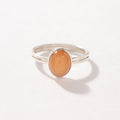 Anillo piedra lunar peach plata