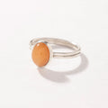 Anillo piedra lunar peach plata