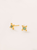 Aretes cruz bindi esmeralda baño en oro