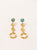 ARETES CONCENTRICO TURQUESA BAÑO EN ORO