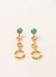 ARETES CONCENTRICO TURQUESA BAÑO EN ORO