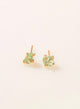 Aretes Canutillo Turmalina Verde redonda Baño en oro