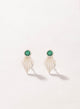 ARETES PALMA ESMERALDA COLOMBIANA PLATA