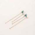 ARETES TRIANGULO TURQUESA MOVIL GRANDES PLATA