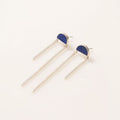 ARETES CUPULA LISTON LAPISLAZULI PLATA
