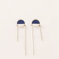 ARETES CUPULA LISTON LAPISLAZULI PLATA