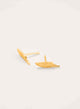 Aretes mini plumas jeroglífico baño en oro