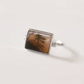 Anillo agata dendritica plata