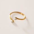 ANILLO DOBLE PERLA GRADUABLE BAÑO EN ORO