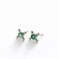 ARETES CRUZ BINDI ESMERALDA COLOMBIANA PLATA