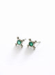 ARETES CRUZ BINDI ESMERALDA COLOMBIANA PLATA