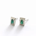 ARETES PIRAMIDE DEL SOL ESMERALDA COLOMBIANA PLATA
