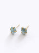 ARETES APATITA AZUL EN BRUTO  BAÑO EN ORO