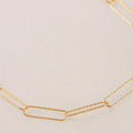 CADENA PAPERCLIP DIAMANTADA  BAÑO EN ORO