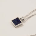 COLLAR PLACA LAPISLAZULI PLATA