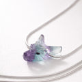 COLLAR LOBO FLUORITA PLATA