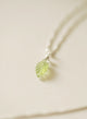 COLLAR HOJA DE PERIDOTO PLATA