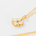 COLLAR TREBOL ESMERALDA BAÑO EN ORO