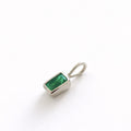 DIJE ESMERALDA RECTANGULAR PLATA