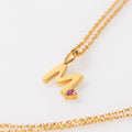 COLLAR INICIAL Y PIEDRA NATAL BAÑO EN ORO PRE-ORDEN