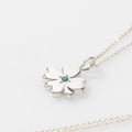 COLLAR TREBOL ESMERALDA PLATA