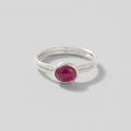 ANILLO RUBI DOBLE ARGOLLA PLATA