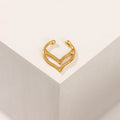 PIERCING CHEVRON DOBLE PRESIÓN BAÑO EN ORO