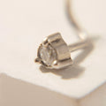 PIERCING PIN MOISANITA PLATA