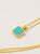 Collar placa turquesa baño en oro