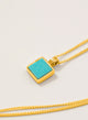 Collar placa turquesa baño en oro