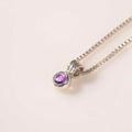 COLLAR MINI TALISMAN AMATISTA PLATA