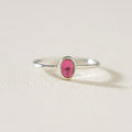 ANILLO TURMALINA ROSA OVAL PLATA