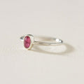 ANILLO TURMALINA ROSA OVAL PLATA
