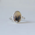 Anillo agata dendritica plata