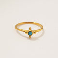 ANILLO CRUZ BINDI TURQUESA BAÑO EN ORO