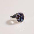 ANILLO ORGANICO CONCHA ABULON PLATA