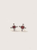 Aretes cruz bindi rubi plata