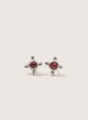 Aretes cruz bindi rubi plata