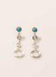ARETES CONCENTRICO TURQUESA PLATA