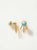 Aretes ear jacket turquesa baño en oro