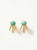 Aretes ear jacket turquesa baño en oro