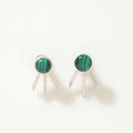 ARETES EAR JACKET MALAQUITA PLATA