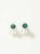 Aretes ear jacket malaquita plata