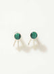 Aretes ear jacket malaquita plata