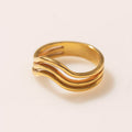 ANILLO ONDA TRIPLE BAÑO EN ORO